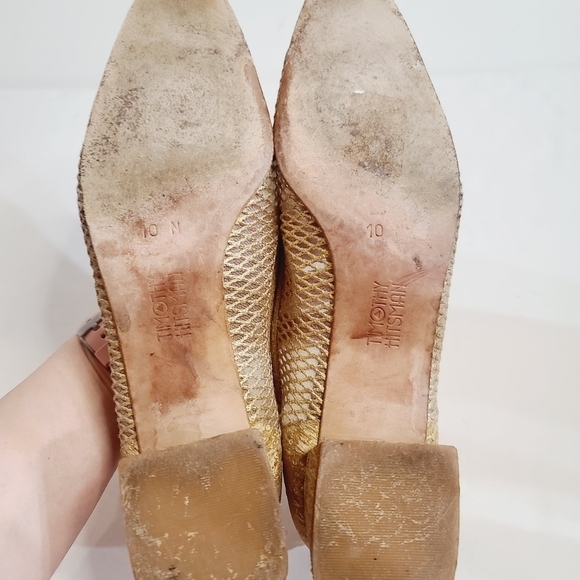 Vintage Timothy Hitsman Gold Mesh Block Heel Pumps size 10 - Picture 10 of 15